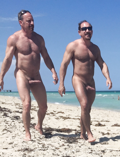 Mature daddies on the beach
