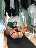 Hairy "Straight" Arab Guy showing his ass and hole on his of
