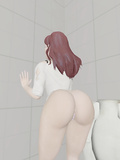 Dva sexy ass hover over toilet