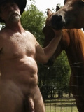 Piggysleaze Naked around Horses