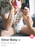 Cute Diaper boy in tin-der app