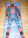 Spiderman is restrained