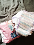 My new diapers and pacifier