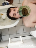 Toilet Slavery in training - Human toil shit eating and swallowing