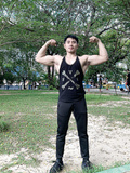 Asian muscled tank top