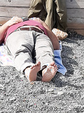 spying on grandpa on the beach.