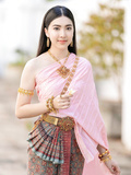 Thai women traditional bride dress