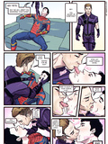 Hawkeye and Spider-Man’s Tongue Kissing Session