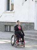 Crippled , disabled , amputee , paraplegic wheelchair polio
