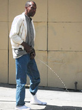 Old Black Daddy Walking  The Streets Pissing