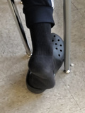 Candid teen boys socks in crocs