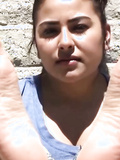 Young sexy Latina outdoor soles