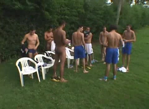 Hot Brazilian soccer players fuck with ass to mouth