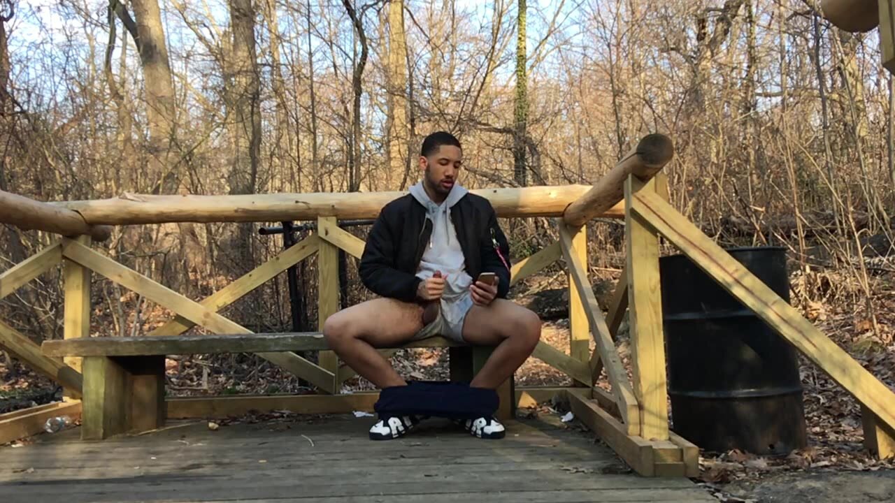 Sexy dude shoots a massive load in public