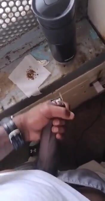 Black twink inmate cums in prison ell