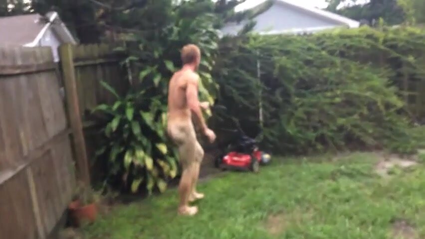 Mowing the Lawn naked