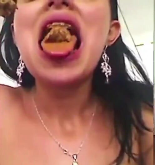 girl swallowing real shit is not fake shit