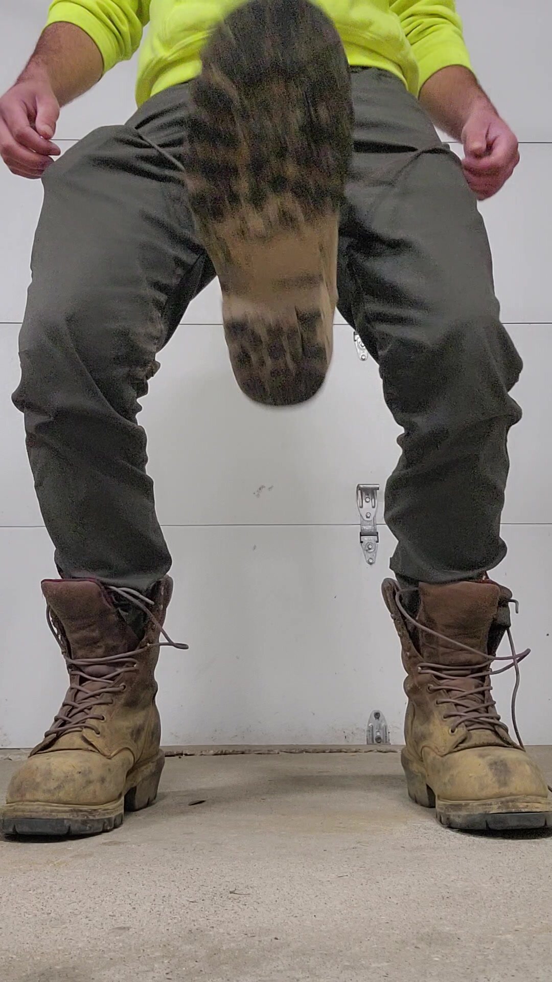 Nutting on my Timberland Ripsaw Loggers
