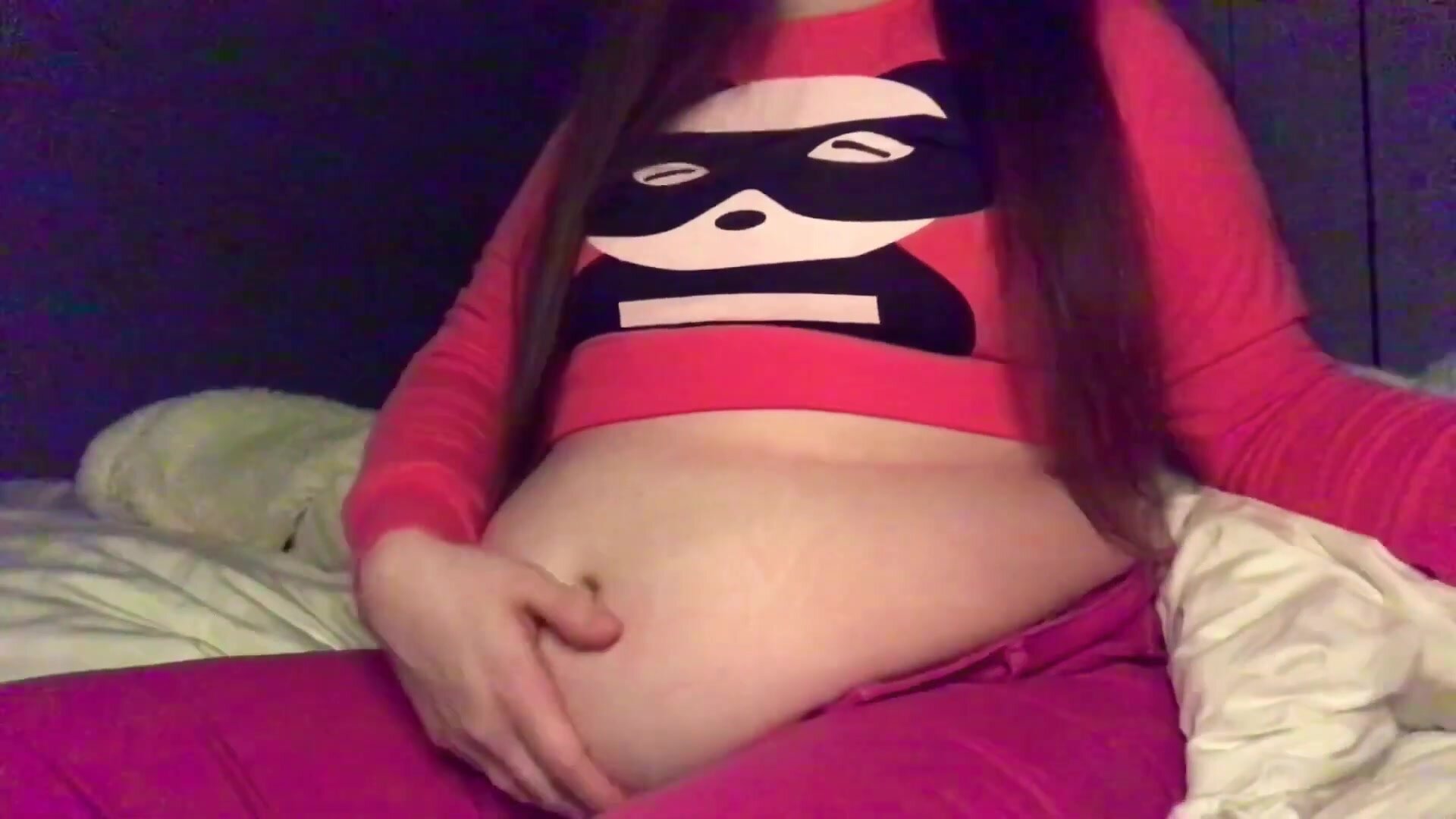Soft Belly Play in Tight Pants
