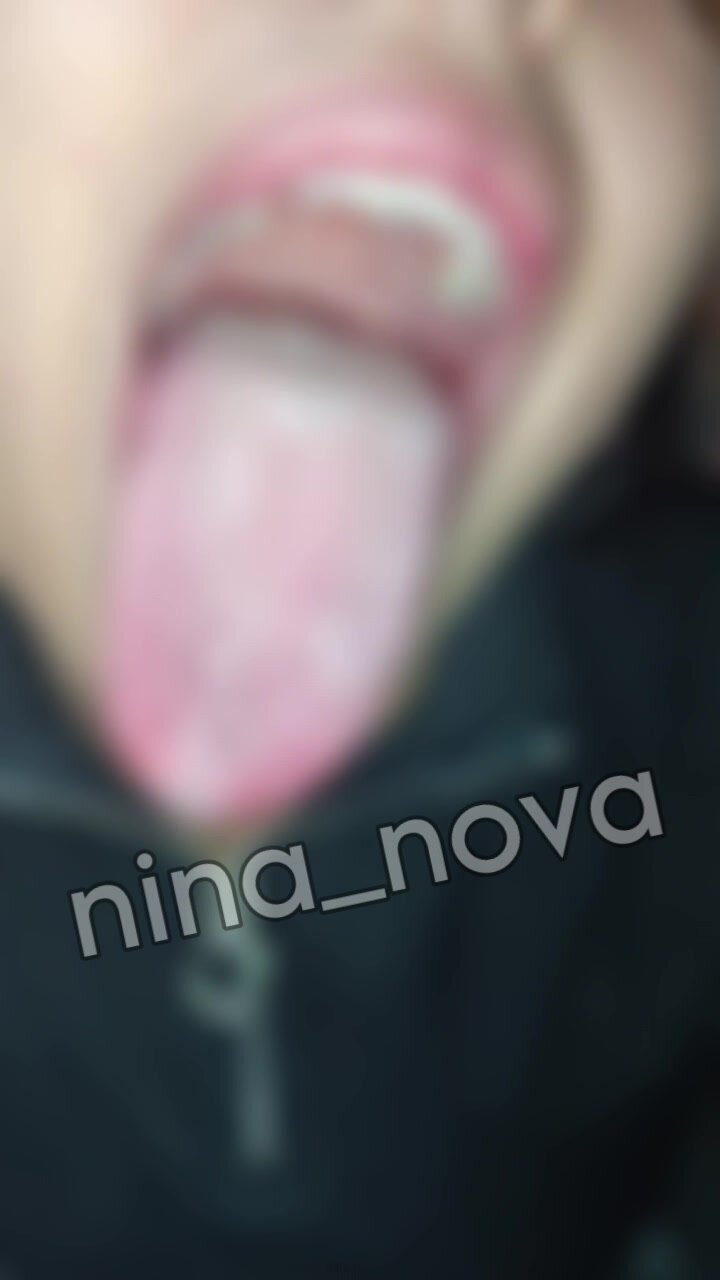Teen latina super long tongue and spit