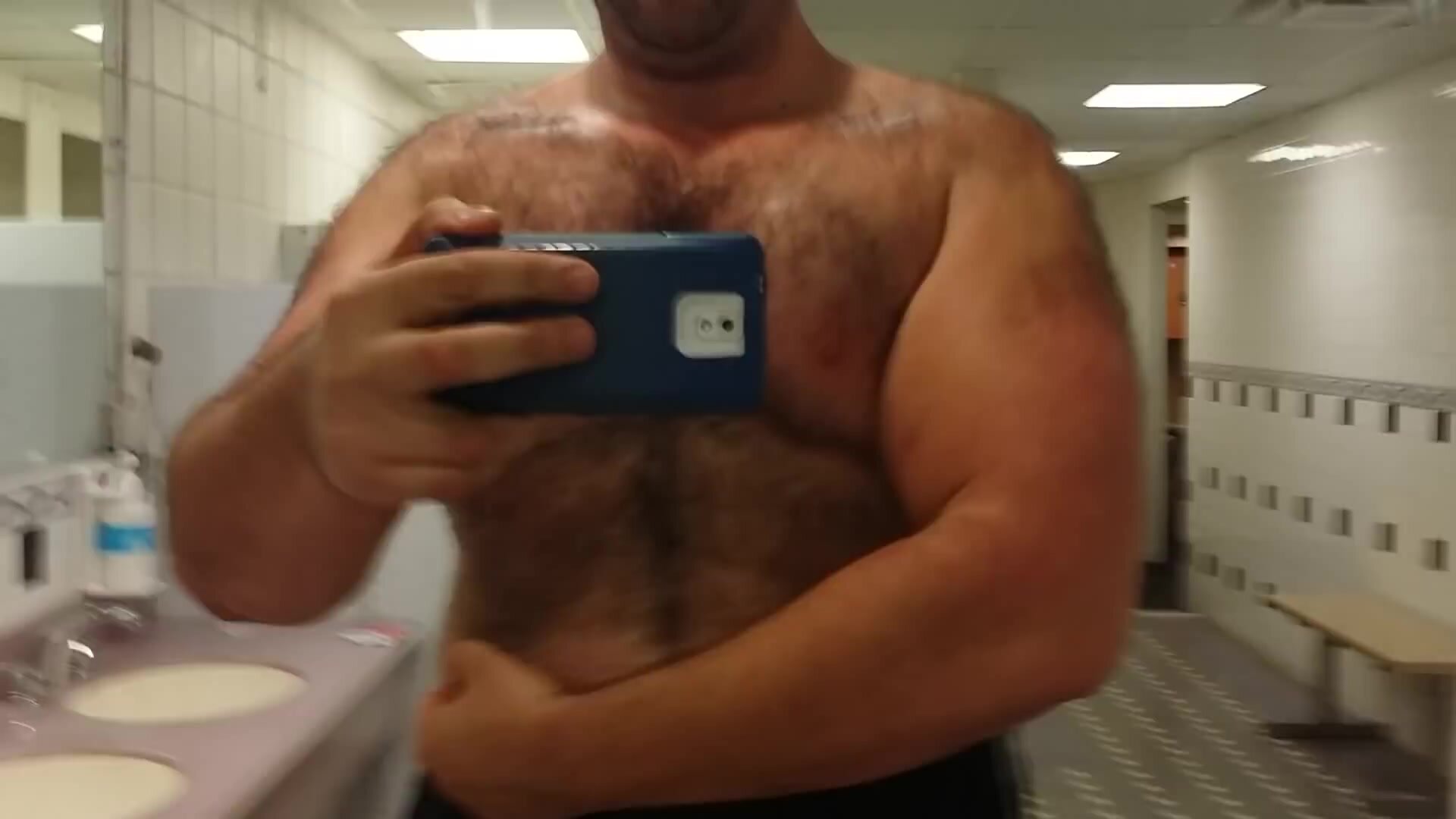 Chubby Muscle Bear Flexing