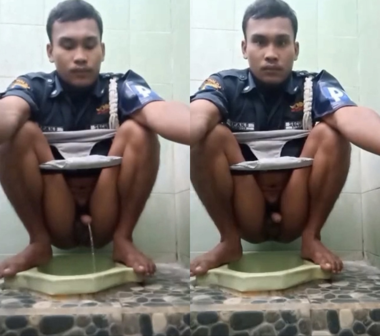 Indonesian *POLICE OFFICER* poops