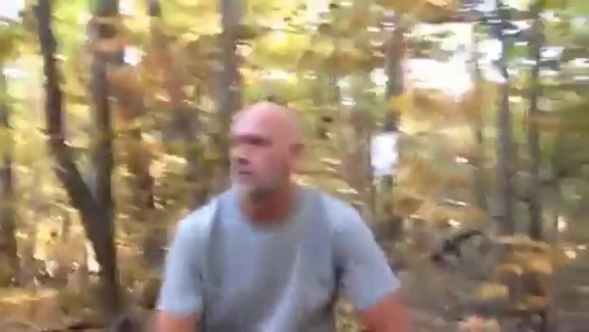 Daddy jacking in the woods