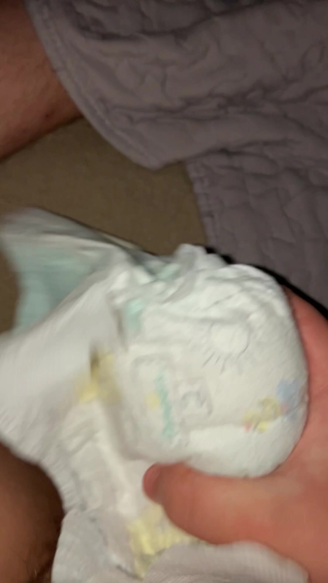 playing with used pampers i found in a daycare trashcan