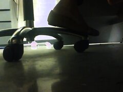 candid teacher shoeplay under desk - video 8