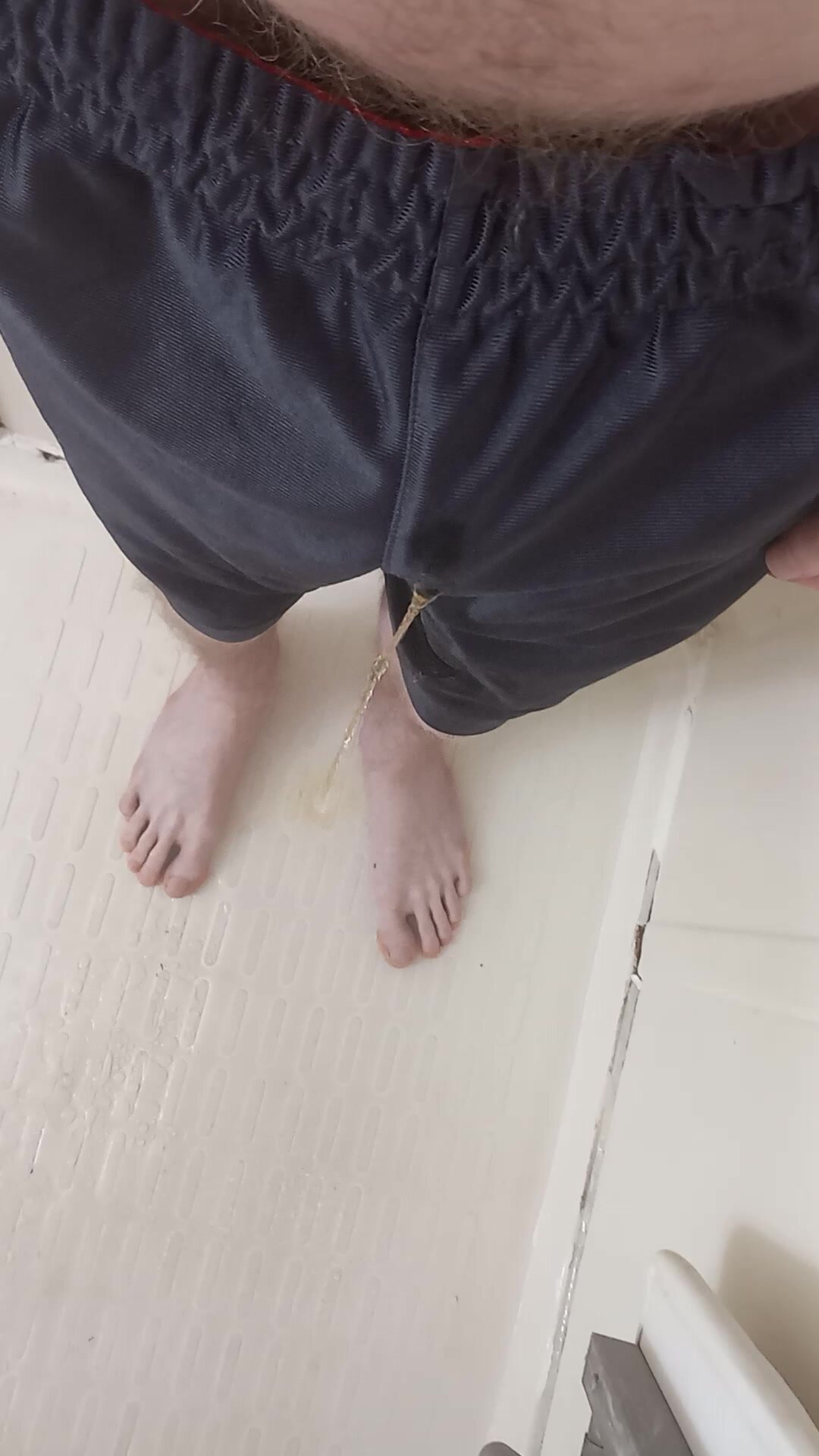Pissing in my smelly shorts