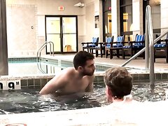 Swimming pool blowjob