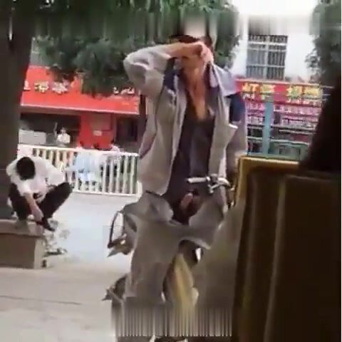 asian freak flashing his hard cock in public