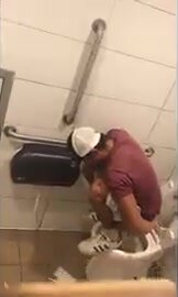 Male Shitting Toilet