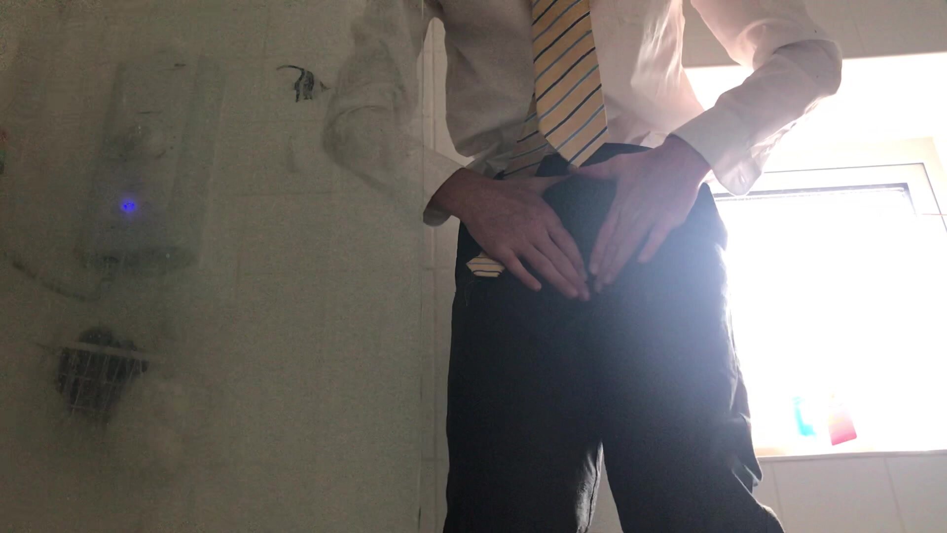 Pissing in school trousers