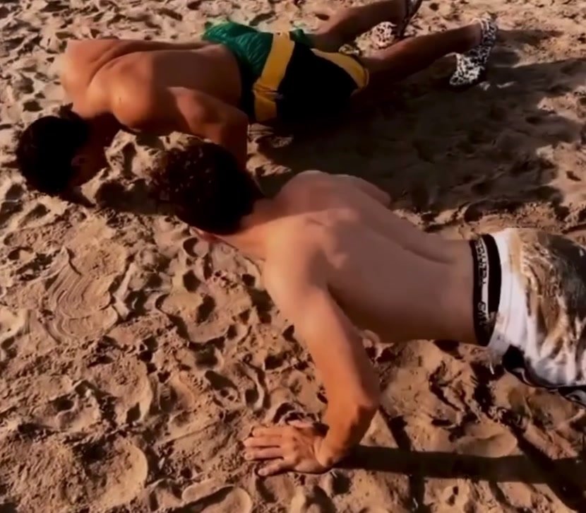 Pushups in the sand