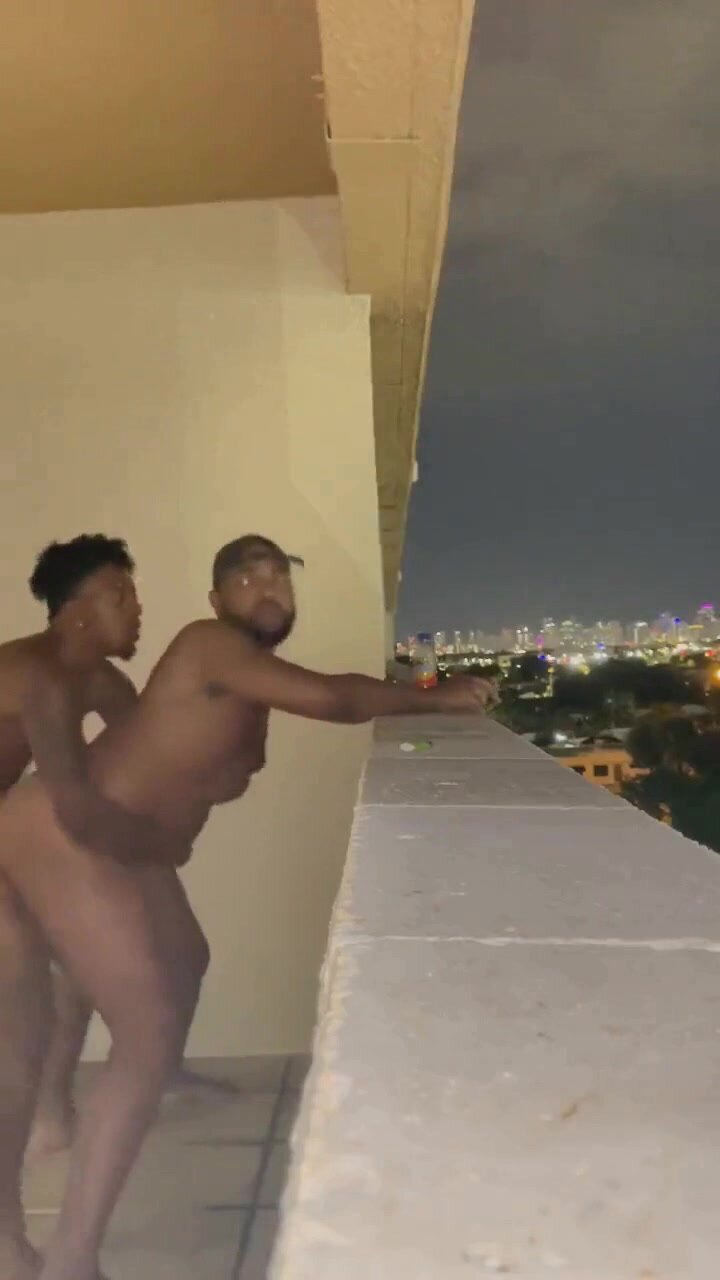 thick fag fucked up the ass on the balcony