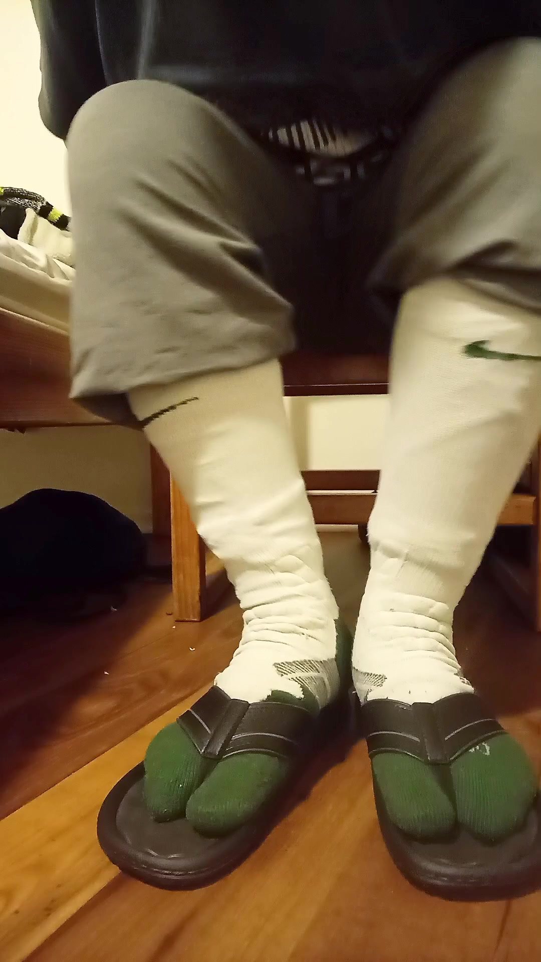 Very Worn Green Nike Socks