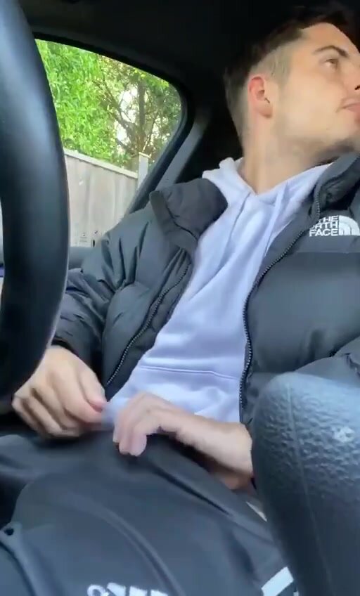 Jerking off on car while waiting for his girlfriend