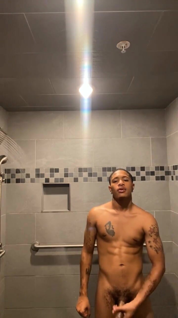 sexy light-skinned trade naked in the shower
