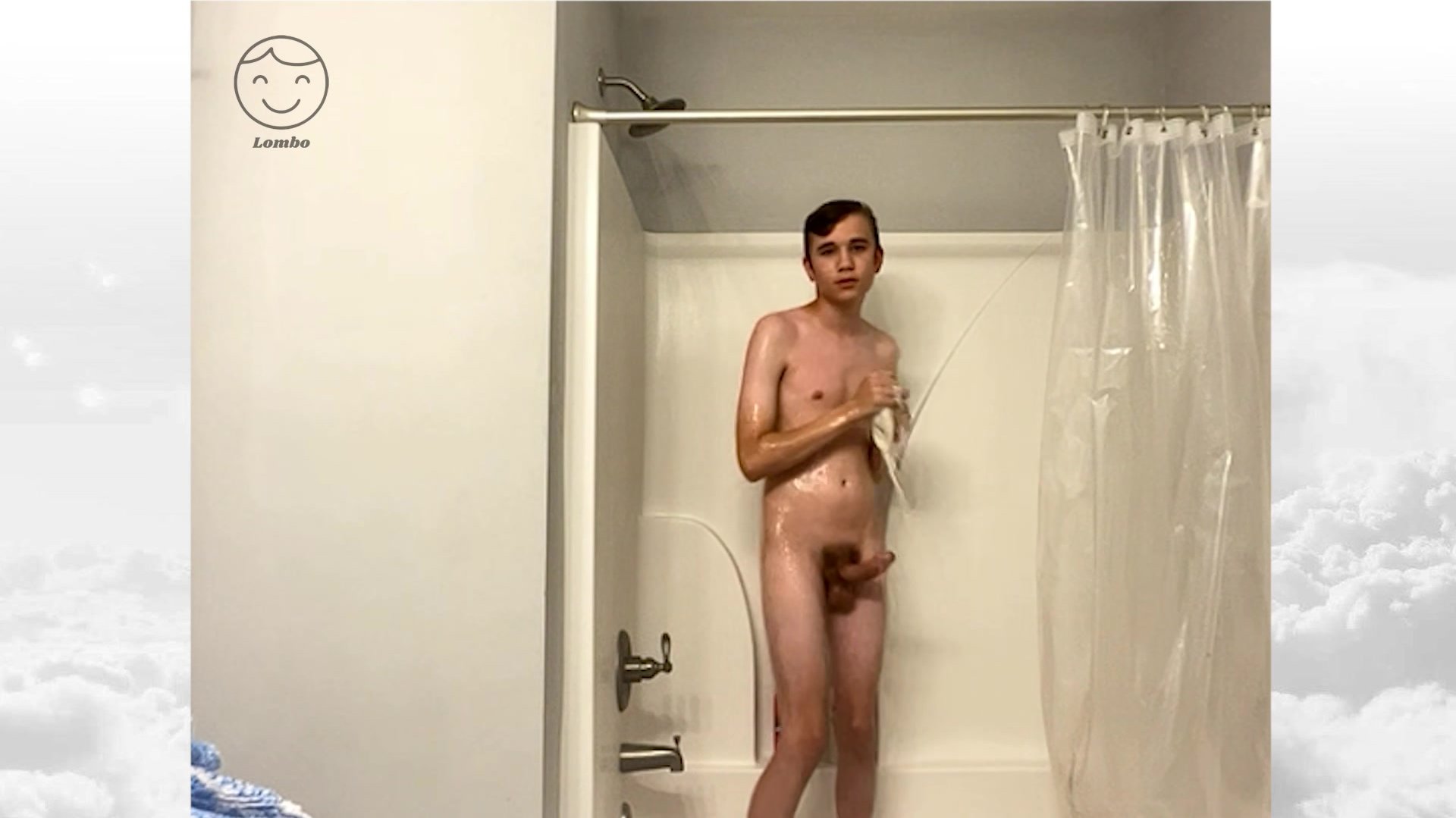 Sexy teen jerks off in shower with horse ccok