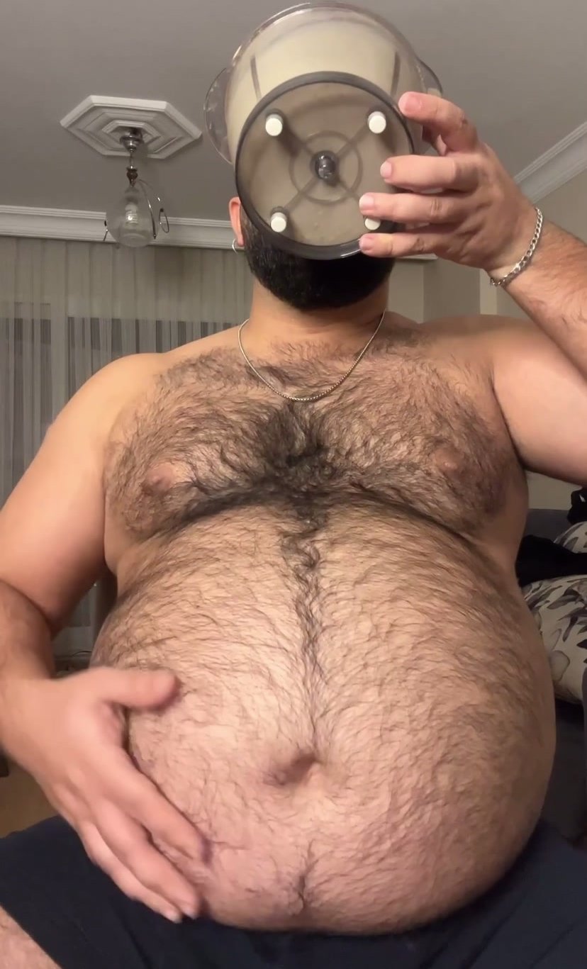 fat arab hairy bear belly