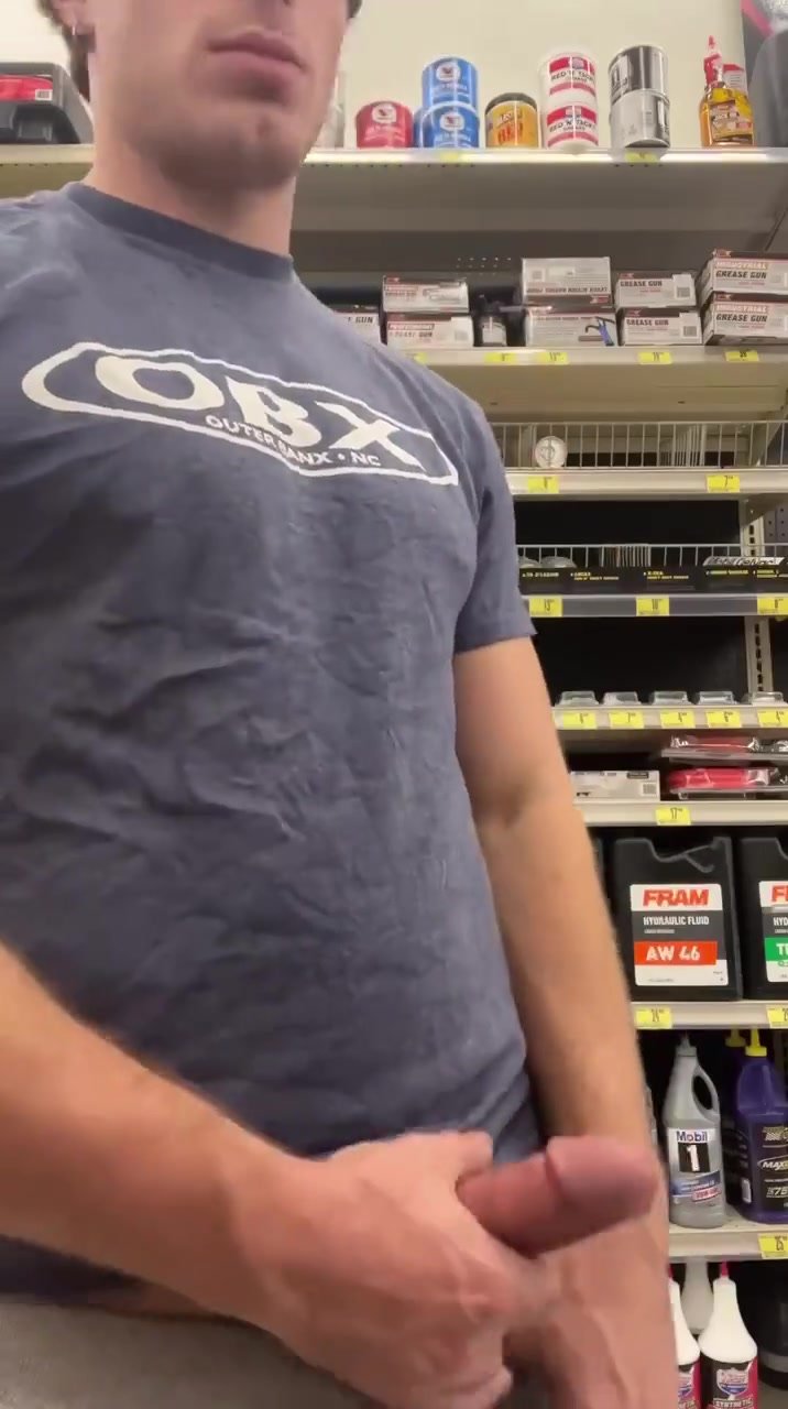 cute boy showing dick in the store