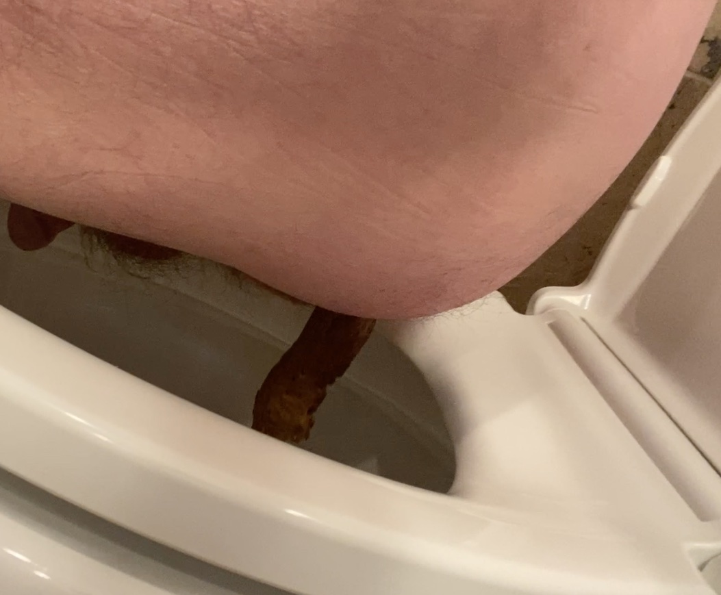 Side View Shitting Some Turds