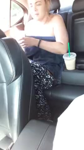 Girl pee in moving car