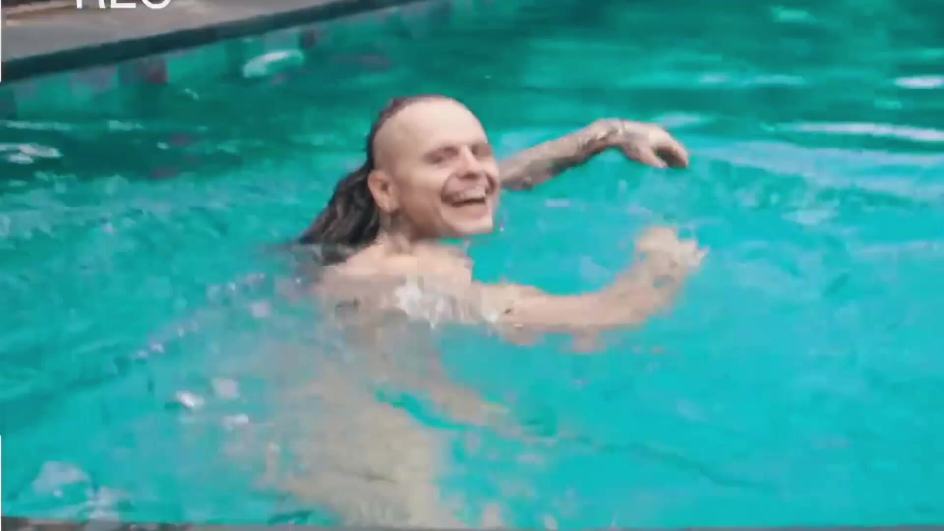Youtuber skinny dips in pool bali