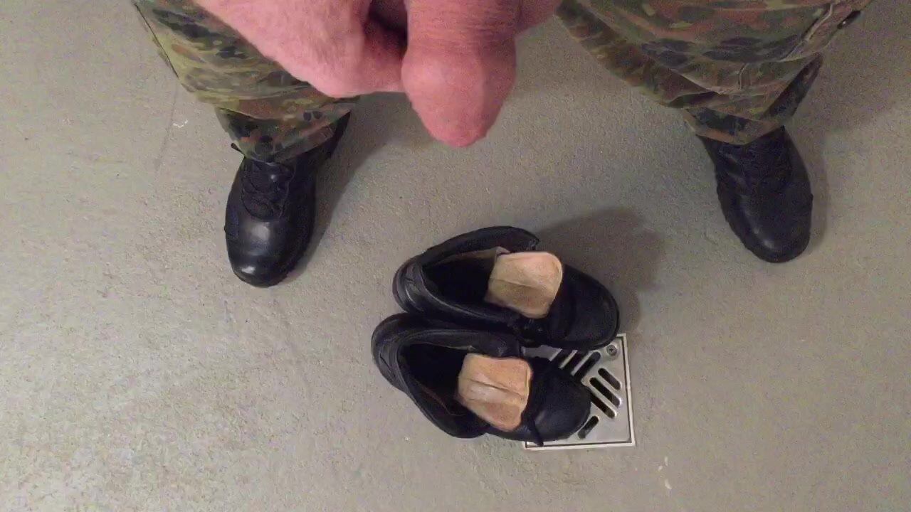 Pissing inside combat boots