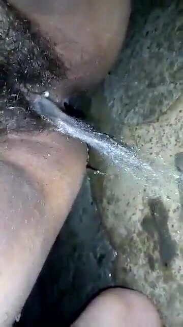 Hairy desi pee and show tits