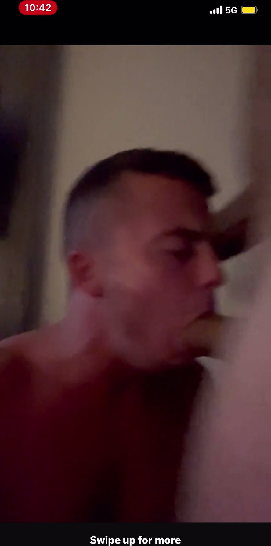 Gay fit British lad sucking a big cock
