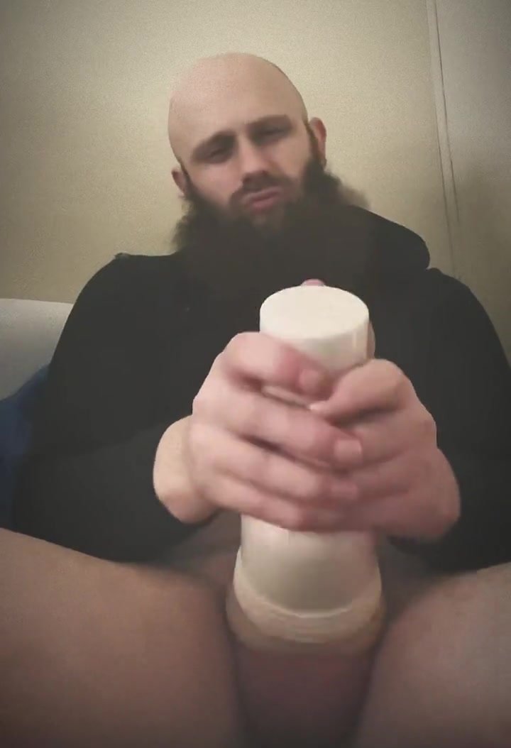 Bearded white guy fucks his toy 2