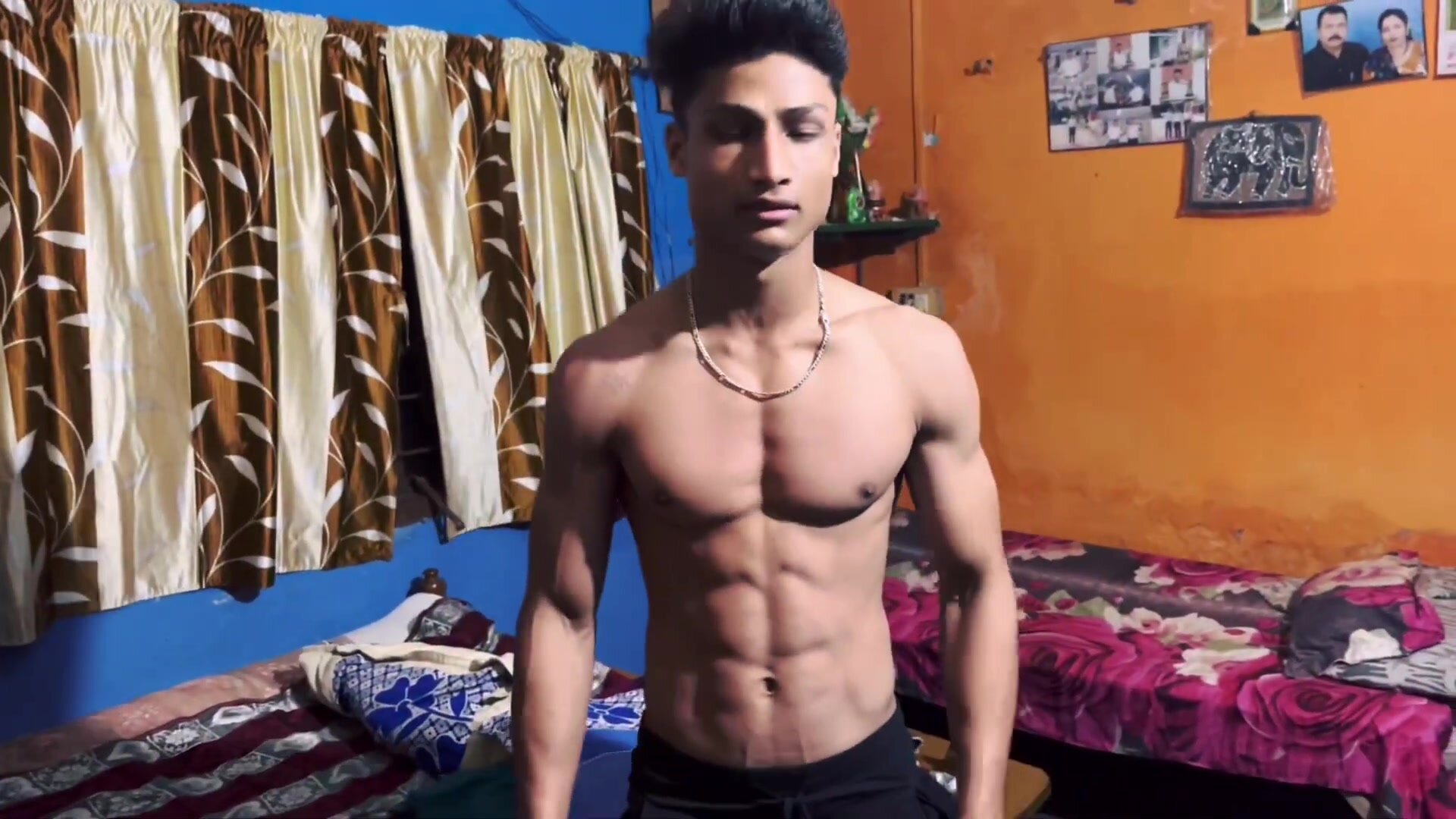 Indian young men showing off and workout